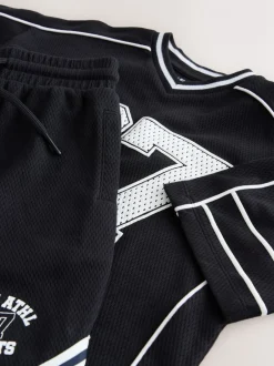 Next Noir - Ensemble t-shirt et short universitaire (3-16ans) Outlet