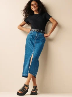 Next - Essential Pure Cotton Courts Col rond T-shirt Noir Hot