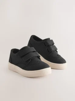 Next Noir - Fermeture par contact Brogue Chaussures Clearance