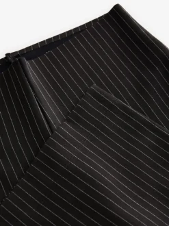 Next Noir à fines rayures - Pantalon ample en jersey point de Rome lissant Discount