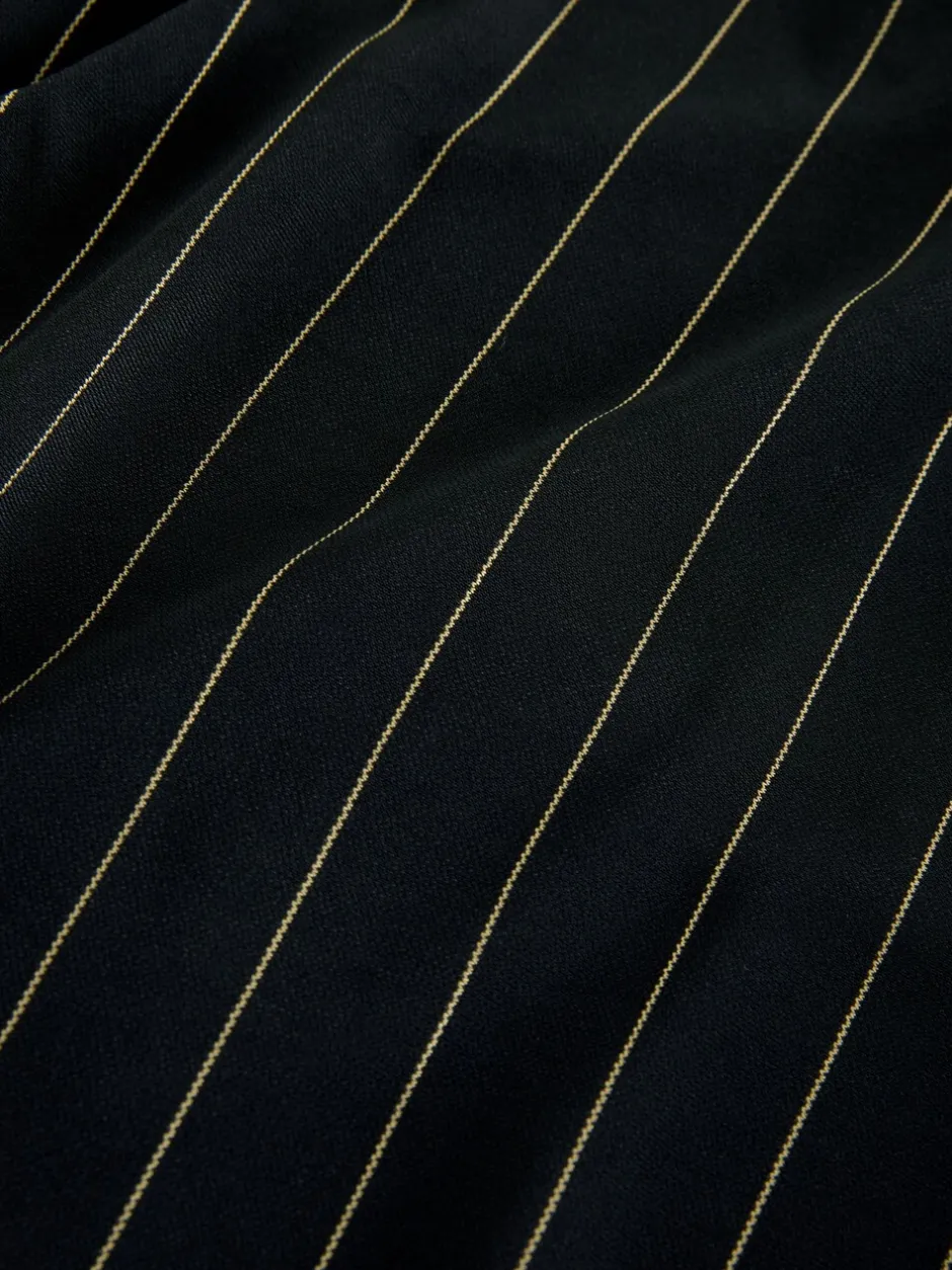 Next Noir à fines rayures - Pantalons à jambe large à taille