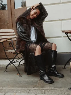 Next Noir - Forever Comfort® Bottes motardes à genoux Discount