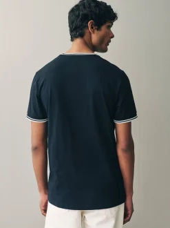 Fred Perry - T-shirt à logo à deux pointes Noir Outlet