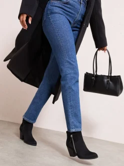 Friends Like These Noir - bottines cubaines en faux suède à talons empilés New