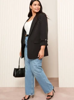 Friends Like These Noir - Bord à bord habillé Détail des manches Blazer Outlet