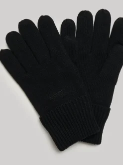 Superdry Noir - Gants en maille avec logo
