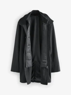 Next Noir - Gilet en laine à chevrons Manteau matelassé Clearance