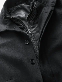 Next Noir - Gilet en laine à chevrons Manteau matelassé Clearance