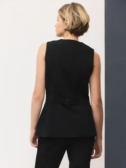 Next Noir - Gilet habillé avec laine Sale