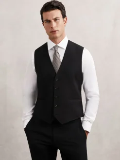 Reiss Noir - Gilet Promise habillé en laine Blend Best