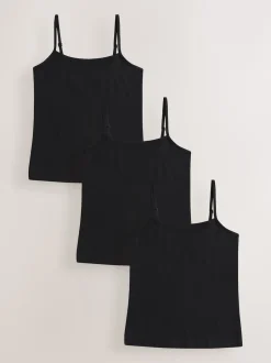 Next Noir - Gilets Camisole à bretelles 3 Pack (1.5-16ans) Clearance