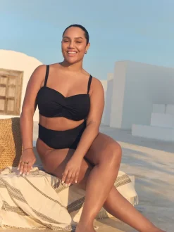 Next Noir - Haut de bikini bandeau DK Twist à armatures Clearance