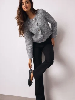 Next Noir - Jean bootcut Extensible taille Milieu Outlet