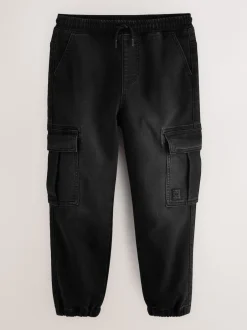 Next Noir - Jean cargo à taille élastique (3-16ans) Outlet