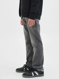 JACK & JONES JUNIOR Noir - Jean slim Glenn bleu Clearance