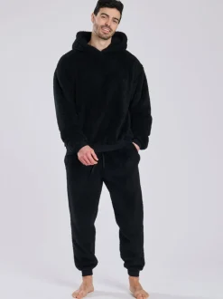 Loungeable Noir - Joggers en sherpa New