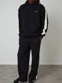 Threadbare Noir - Joggings à jambe large à rayures latérales Best