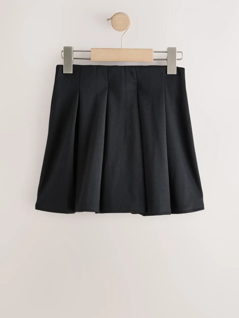 Next Noir - Jupe d’école plissée extensible en jersey (3-17ans) Clearance