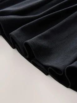 Next Noir - Jupe d’école plissée extensible en jersey (3-17ans) Clearance