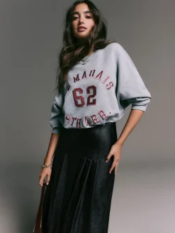 Next Noir - Jupe kilt mi-longue en similicuir New