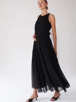 Religion Noir - Jupe longue Olsen Eligion transparente multicouche transparente Discount