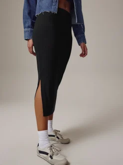 Next Noir - Jupe mi-longue en jersey