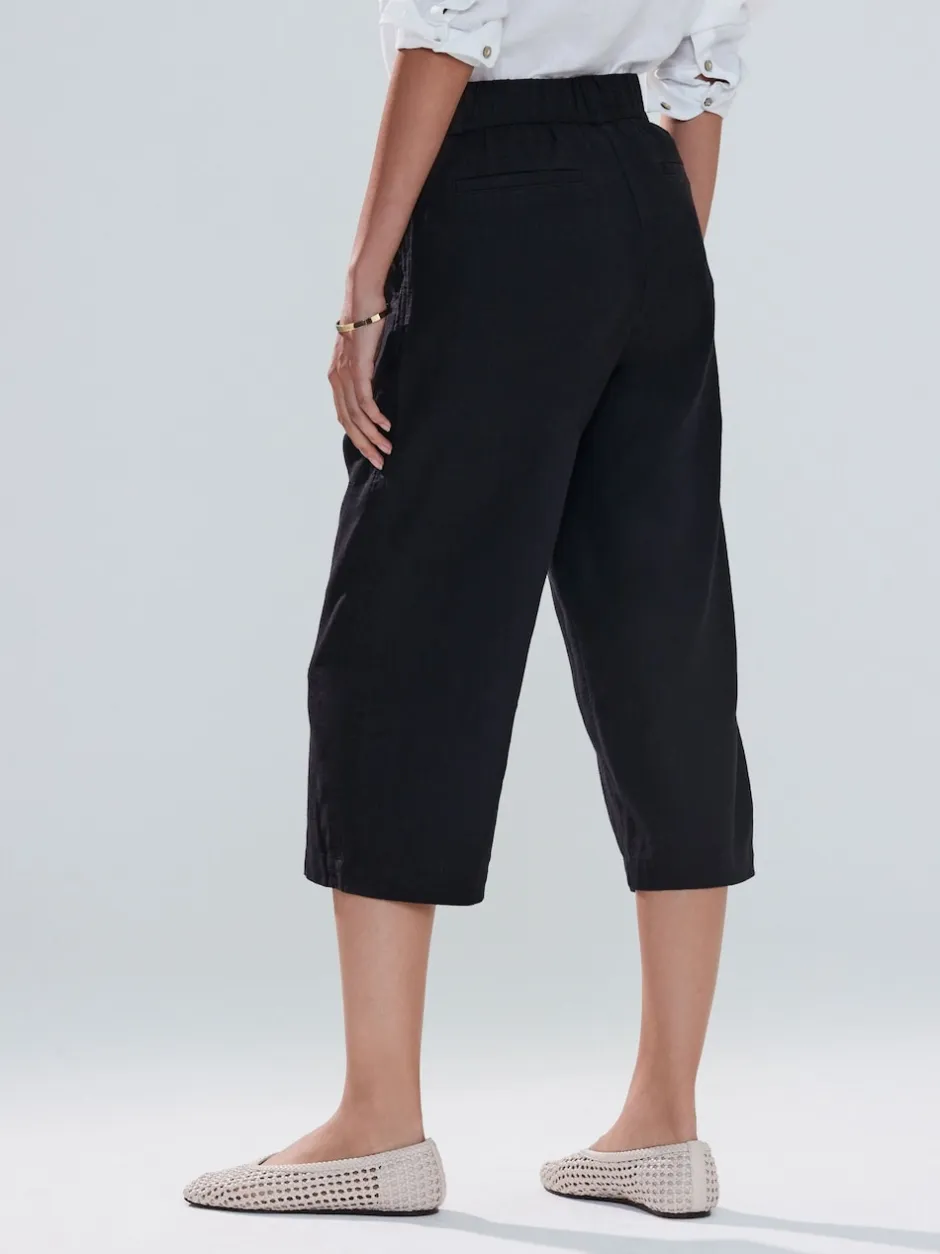 Next Noir - Jupes-culottes en lin mélangé à taille nouée Outlet