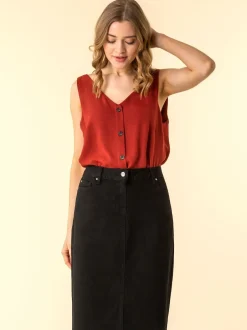 Roman - Jupes A-Line Denim Noir