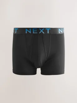 Next - Boxer A-Front en coton riche Noir à élastique dégradé Online