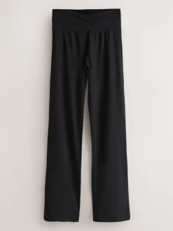 Next Noir - Leggings évasés froncés côtelés doux au toucher New