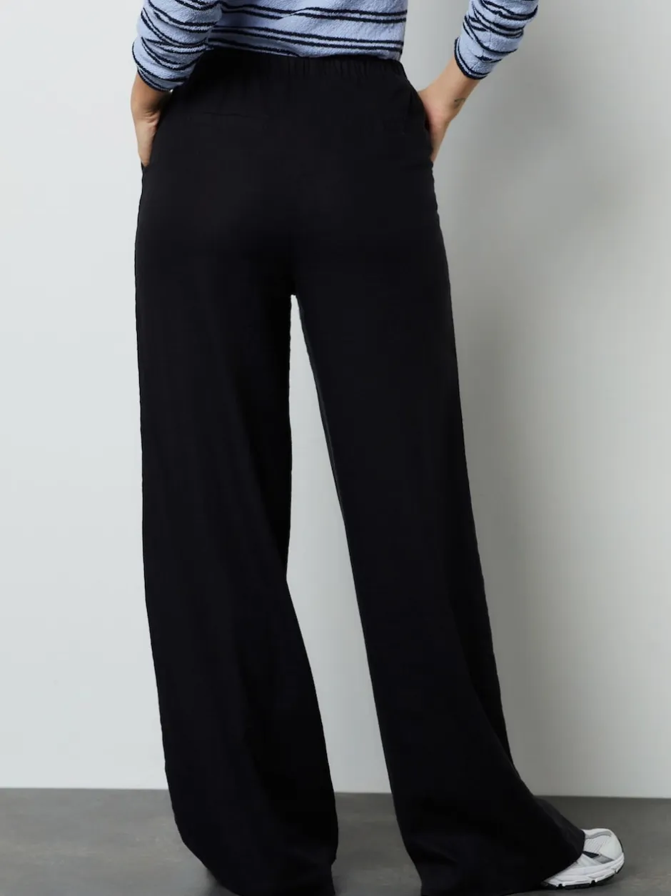 Next Noir - Linen Blend Wide Leg Pantalon Outlet