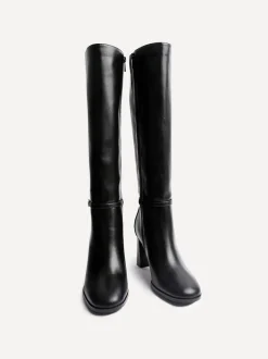 Linzi Noir - Bottes Midtown à talon carré avec boucle Best
