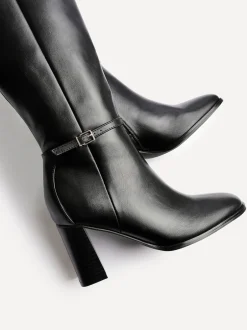 Linzi Noir - Bottes Midtown à talon carré avec boucle Best