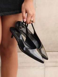 Linzi Noir - Escarpins Elvira à Kitten heel et bride arrière Online