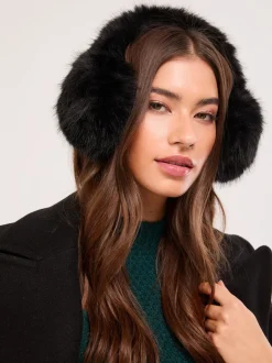 Lipsy Noir - Cache-oreilles en fausse fourrure douillet