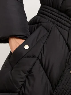 Lipsy Noir - Manteau long matelassé double couche Clearance