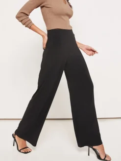Lipsy Noir - Pantalon large taille haute Online