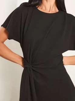 Lipsy Noir - Peignoir Mi-long avec nœud sur le côté Discount