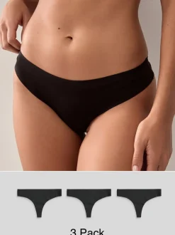 Next Noir - Lot 3 culottes invisibles et confortables String New