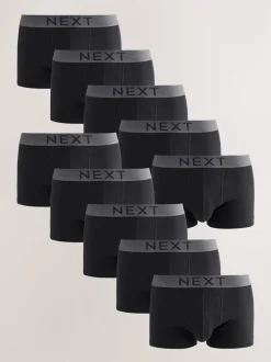 Next Noir - Lot de 10 - Boxers hipster 100% coton Best