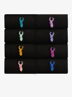 Next Noir - Lot de 8 - Chaussettes brodées Multi Stag Lasting Fresh
