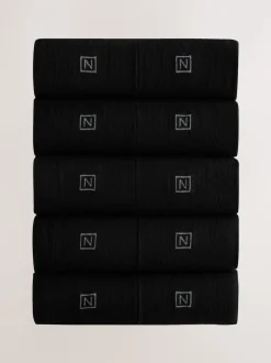 Next Noir - Lot de 10 - Chaussettes confortables à semelle rembourrée