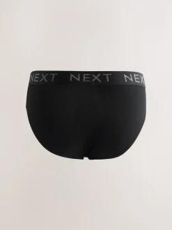 Next Noir - Lot de 5 - Slips riches en coton Outlet