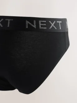Next Noir - Lot de 5 - Slips riches en coton Outlet
