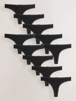 Next Noir - Lot de 10 caleçons en coton String Best