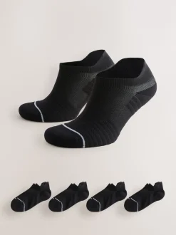 Next Noir - Lot de 4 chaussettes de sport sport rembourrées Active New