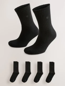 Next Noir - Lot de 4 chaussettes de sport rembourrées Clearance