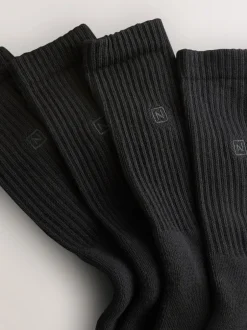 Next Noir - Lot de 4 chaussettes de sport rembourrées Clearance
