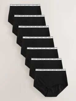 Next Noir - Lot de 7 culottes à logo en coton Slip gainant Hot
