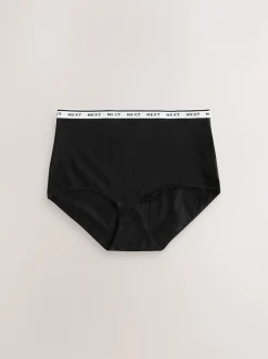 Next Noir - Lot de 7 culottes à logo en coton Slip gainant Hot